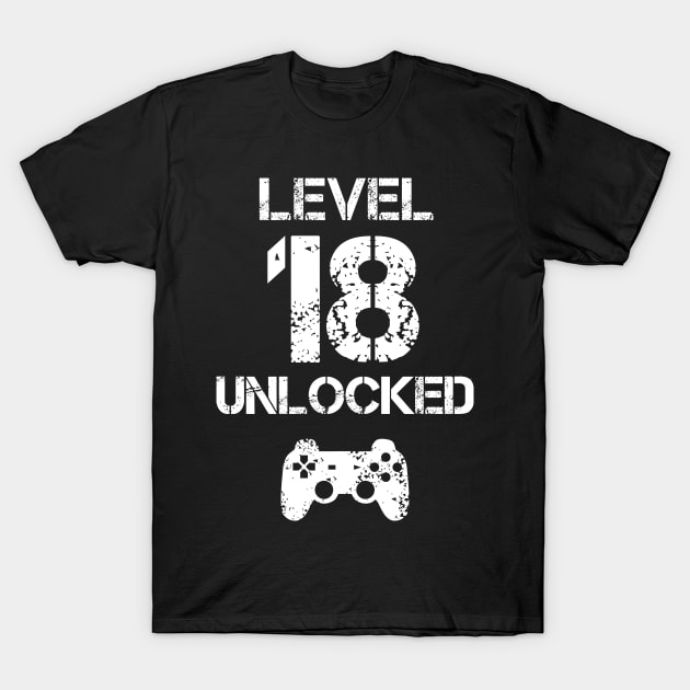 Level 18 Unlocked T-Shirt - 18th Birthday Gift T-Shirt by Ilyashop